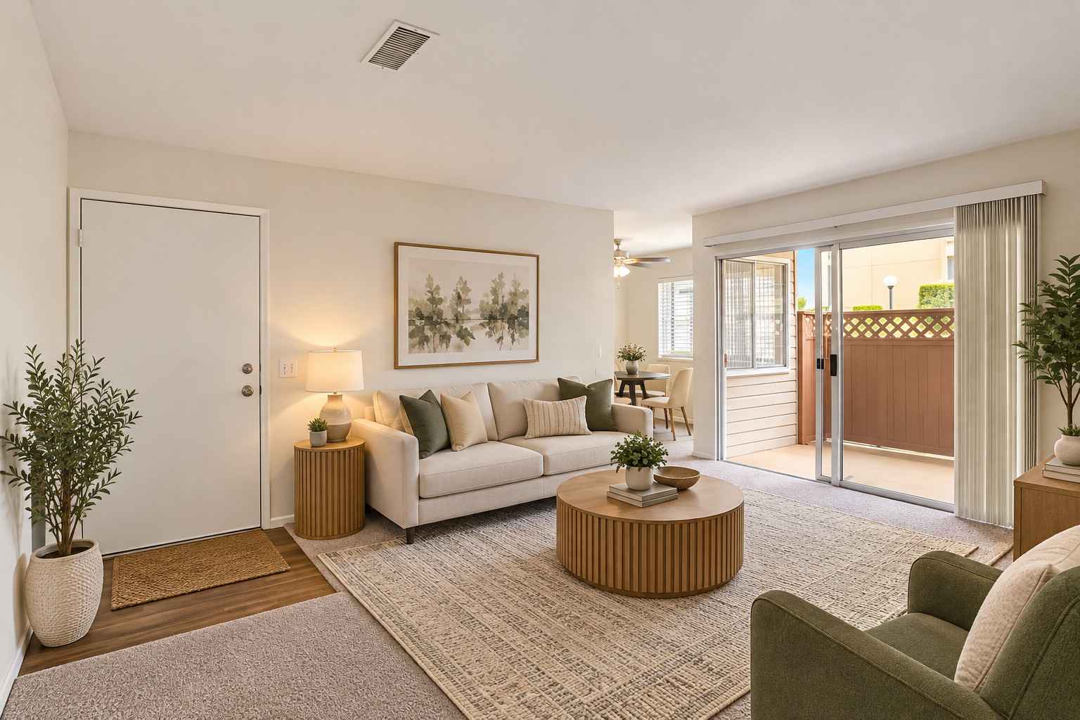 Arbor Park Apartments spacious living room with sliding glass patio door
